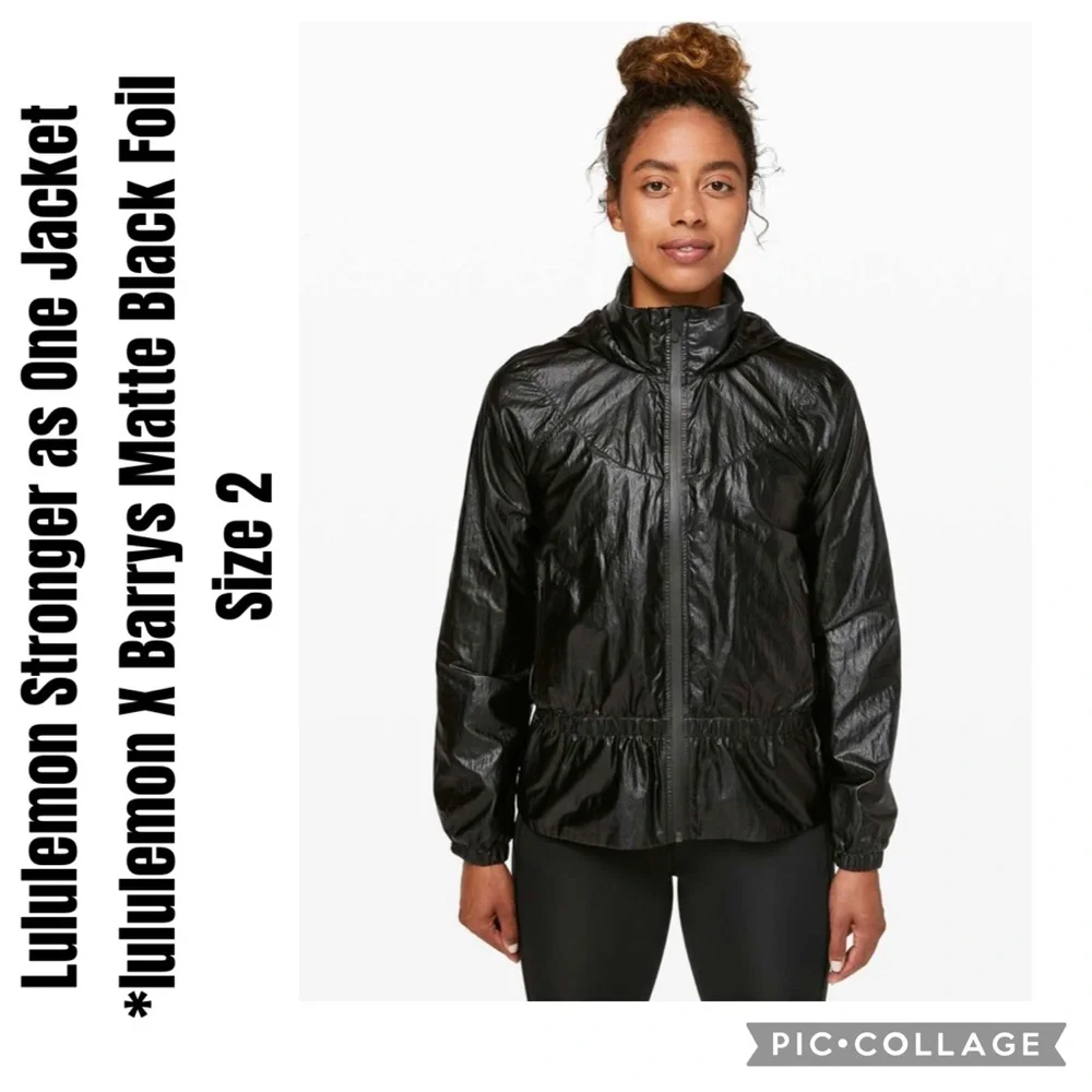 Lululemon Stronger as One Jacket *lululemon X Barrys Matte Black Foil Size 2